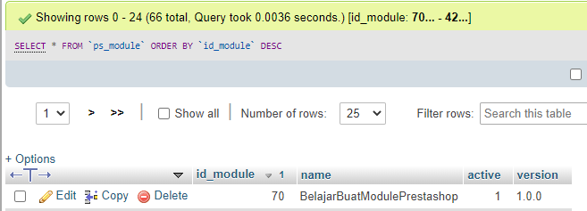 contoh penyimpanan module pada table database